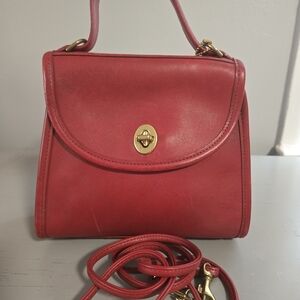 Coach Vintage 9983 Regina Red Leather Crossbody Bag with Hangtag and Strap